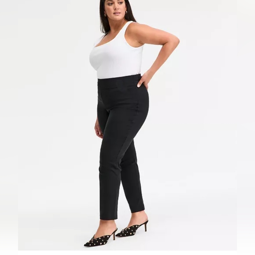 INC International Concepts Black Women's Pull On Pants 22W